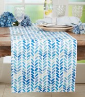 16" x 72" Watercolor Chevron Table Runner