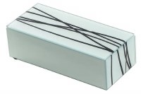 3" x 8" White and Black Lines Glass Box