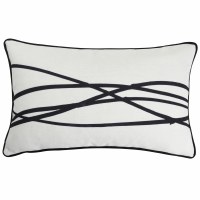 12" x 20" White and Black Lines Decorative Pillow
