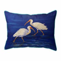 16" x 20" Two Ibis on Dark Blue Decorative Indoor/Outdoor Pillow