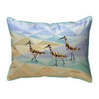 16" x 20" Three Geometric Sandpipers Decorative Indoor/Outdoor Pillow