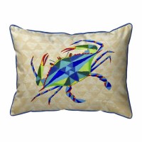 16" x 20" Blue Geometric Crab Decorative Indoor/Outdoor Pillow