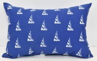 14" x 20" Navy Sailboats Decorative Pillow