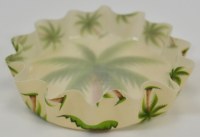 4" Round Palm Tree Scallop Edge Coaster