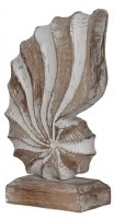 Medium White Wash Wood Nautilus Shell Statue