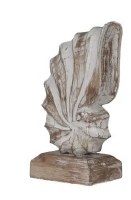 Small Whitewash Wood Nautilus Shell Statue