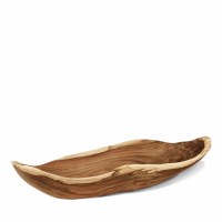 30" Brown Wood Oval Bowl