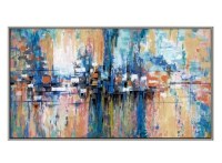 35" x 62" Multicolor Burst Framed Canvas