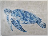 44" x 59" Blue Sea Turtle Wrapped Canvas