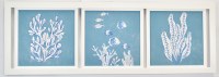 21" x 60" Three in One Blue Underwater Canvas in a White Frame