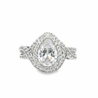 Size 5 Pear Shaped Cubic Zirconia Sterling Silver Plated Ring
