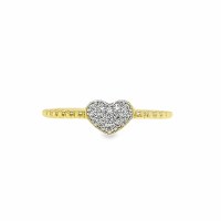 Size 5 Heart Shaped Cubic Zirconia Gold Sterling Silver Plated Ring