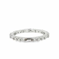 Size 9 Cubic Zirconia Thin Band Sterling Silver Plated Ring
