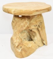 Bleached Teak Wood Mushroom Stool MMG182B