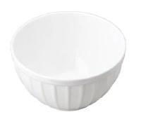 5" Round White Ribbed Melamine Bowl