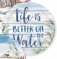 Pack of Eight 7" Round "Life is Better On The Water" Paper Plates