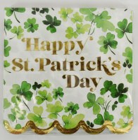 5" Square "Happy St. Patrick's Day" Beverage Napkins