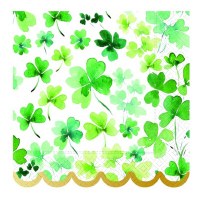 6.5" Square Shamrock Gold Edge Lunch Napkins