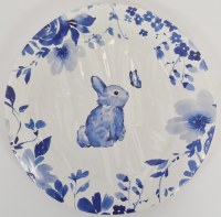 Pack of Eight 8" Round Indigo Bunny Paper Plates