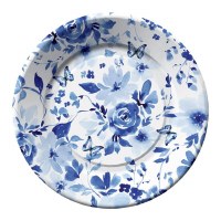 Pack of Eight 7" Indigo Rosettes Paper Plates