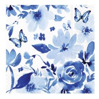 Indigo Rosettes Beverage Napkins