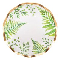 Pack o Eight 8" Round Fern Paper Plates