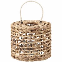 11" Round Natural Woven Lantern