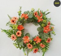 6.5" Opening Faux Coral Flowers Candle Ring
