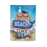 18" x 13" "You're on Beach Time" Seagull Mini Garden Flag