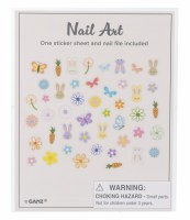 Bunniy Sticker Nail Art With a Nail File