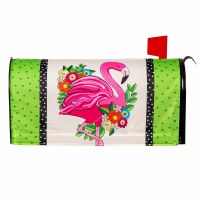 20" x 18" Floral Flamingo Mailbox Cover
