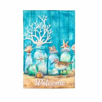 44" x 28" "Welcome" Large Shells in a Jar Flag