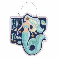 25" "Beach Please" Mermaid Door Hanger