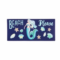 10" x 22" "Beach Please" Mermaid Sassafras Doormat Insert