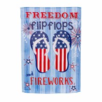 18" x 13" "Freedom, Flip Flops, and Fireworks" Mini Garden Flag
