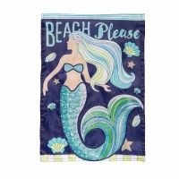 18" x 13" "Beach Please" Mermiad Mini Garden Flag