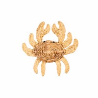 Small Natural Woven Crab Coastal Wall Art Plaque