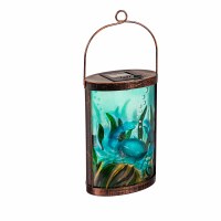 9" Blue Crab Solar Lantern