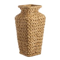 19" Natural Square Wicker Vase