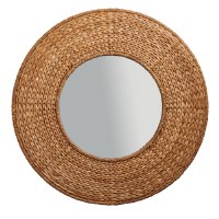36" Round Natural Woven Mirror