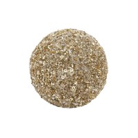 4" Round Gold and Pearl Beaded Orb