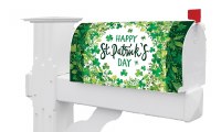 "Happy St. Patrick's Day" Shamrock Wreath Mailbox Cover