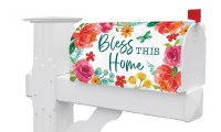 "Bless This Home" Floral Mailbox Cover