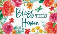 18" x 30" "Bless This Home" Floral Doormat