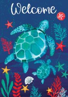 18" x 12" Blue and Green Sea Turtles Mini Garden Flag
