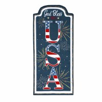 28" x 13" "God Bless the USA" Fireworks Extra Large Mini Garden Flag