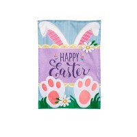 18" x 13" "Happy Easter" White Bunny Mini Garden Flag