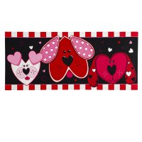 10" x 22" Red Puppy Love Sassafras Doormat Insert