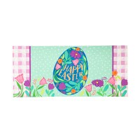 10" x 22" "Happy Easter" Egg in Flowers Sassafras Doormat Insert