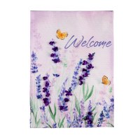 18" x 13" "Welcome" Lavander Flowers Mini Garden Flag